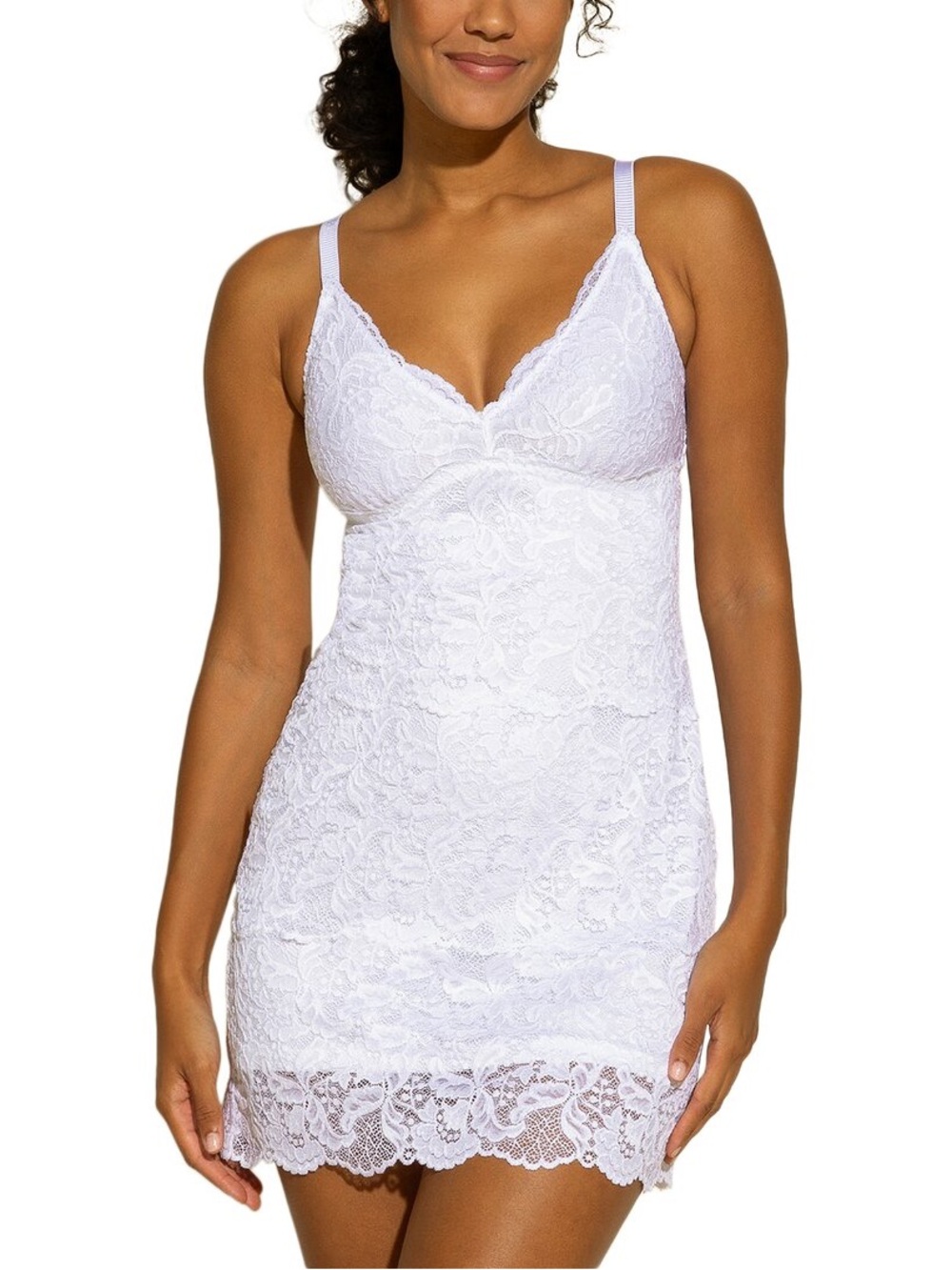 NWT Cosabella Jhansi White Lace Lined Slip Chemise Nightgown Size M